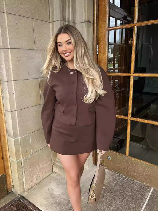 Blazer and Mini Skirt Set